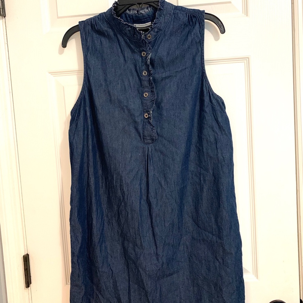 Allison Brittney: Collard Button Down Jean Dress